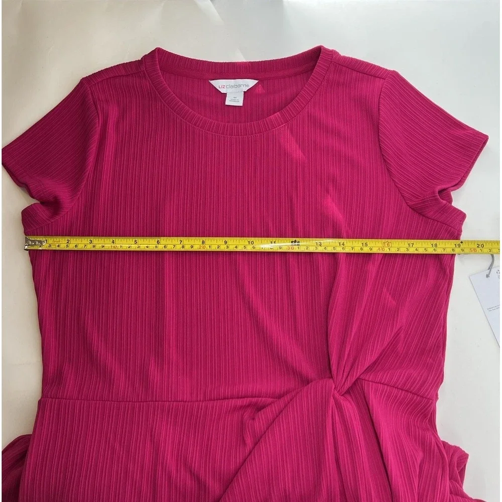 Liz Claiborne Women Midi Dress Short Sleeve Polynesian Rose‎ Size M NWT Org $64